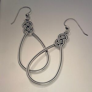 Brighton Silver Teardrop Knot Earrings